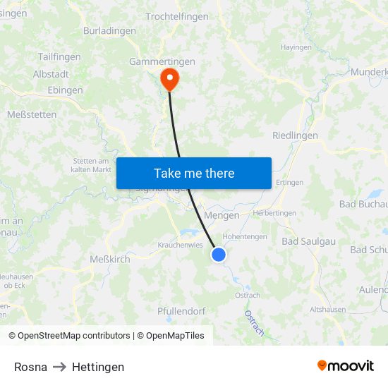 Rosna to Hettingen map