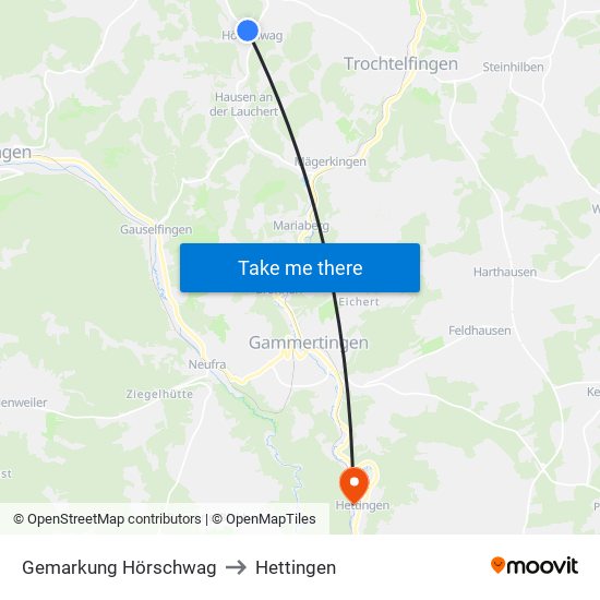 Gemarkung Hörschwag to Hettingen map