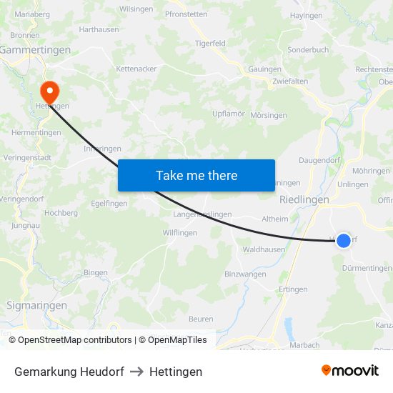 Gemarkung Heudorf to Hettingen map