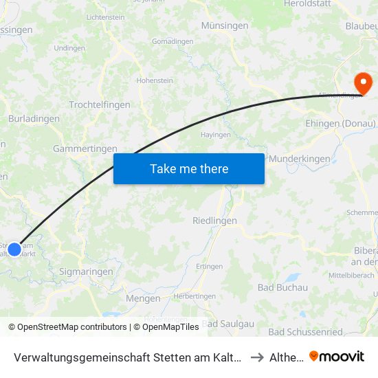 Verwaltungsgemeinschaft Stetten am Kalten Markt to Altheim map