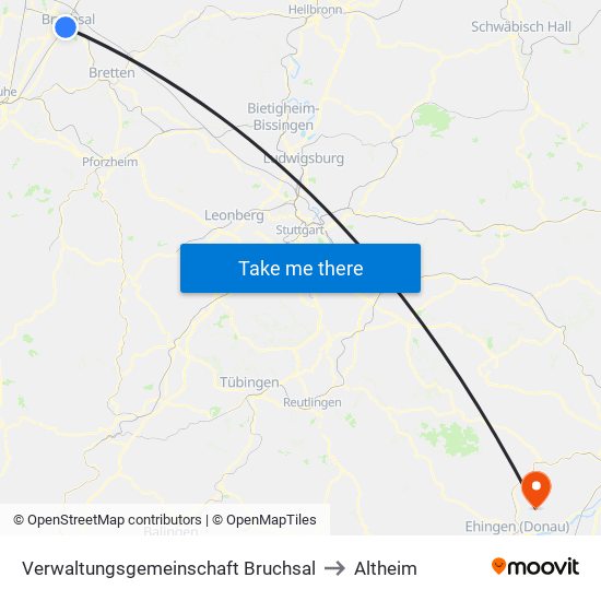 Verwaltungsgemeinschaft Bruchsal to Altheim map