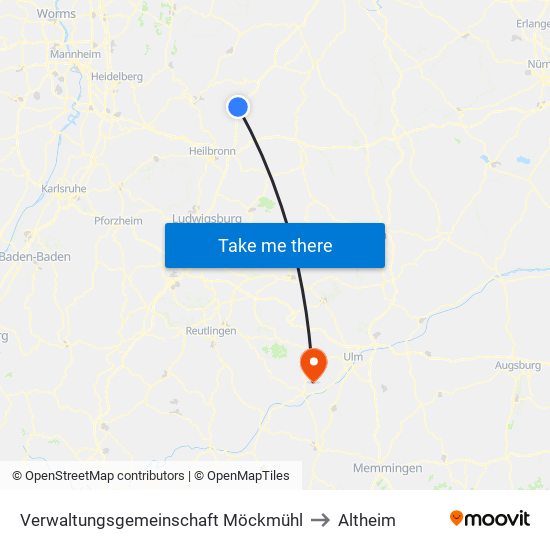 Verwaltungsgemeinschaft Möckmühl to Altheim map