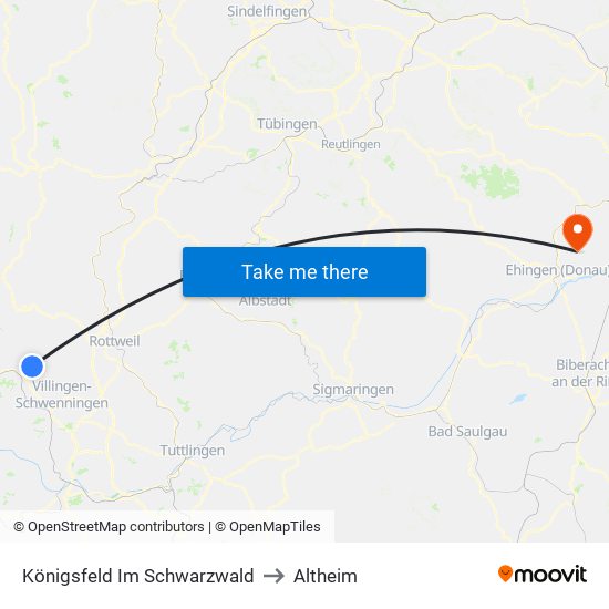 Königsfeld Im Schwarzwald to Altheim map