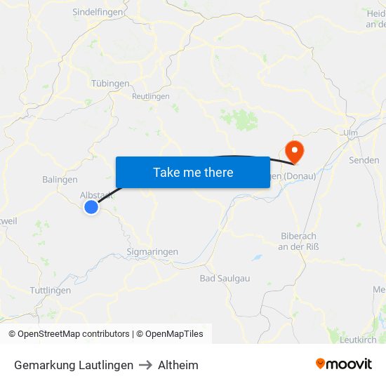 Gemarkung Lautlingen to Altheim map