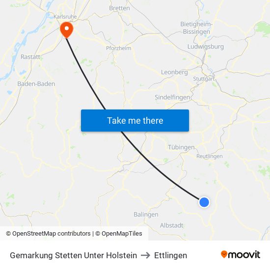 Gemarkung Stetten Unter Holstein to Ettlingen map