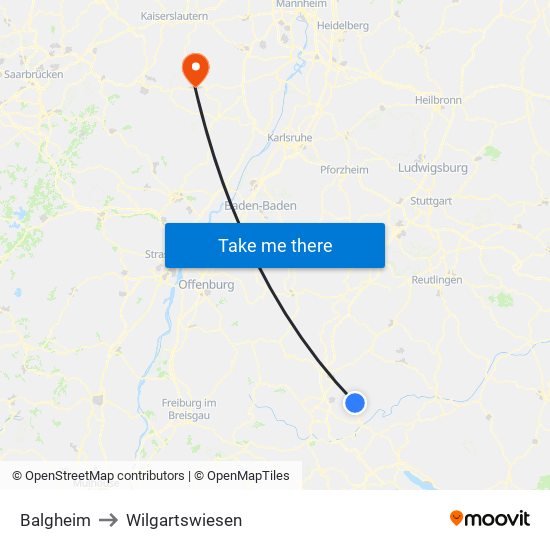 Balgheim to Wilgartswiesen map