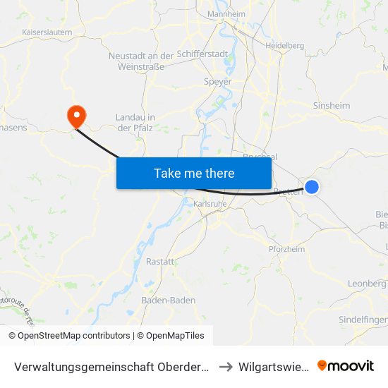 Verwaltungsgemeinschaft Oberderdingen to Wilgartswiesen map