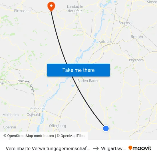 Vereinbarte Verwaltungsgemeinschaft Freudenstadt to Wilgartswiesen map
