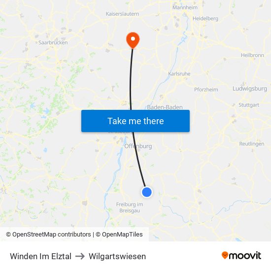 Winden Im Elztal to Wilgartswiesen map