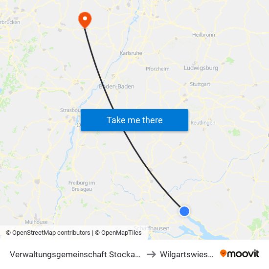 Verwaltungsgemeinschaft Stockach to Wilgartswiesen map