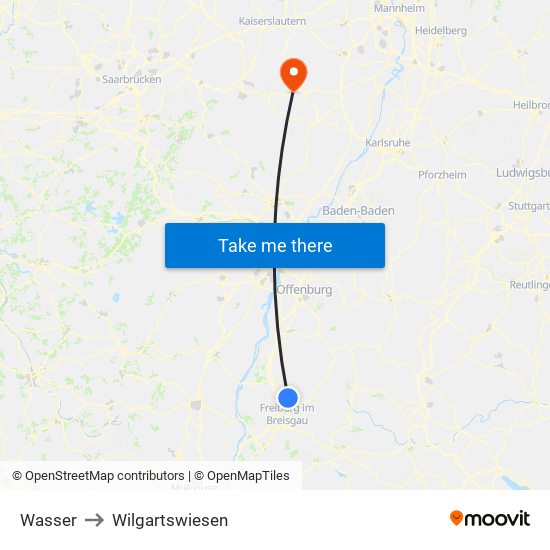 Wasser to Wilgartswiesen map