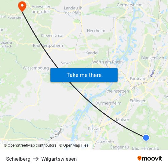 Schielberg to Wilgartswiesen map