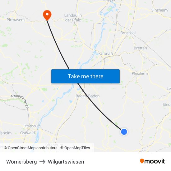 Wörnersberg to Wilgartswiesen map