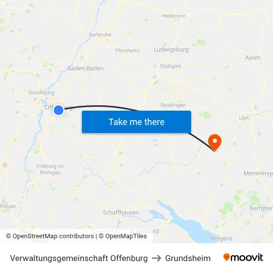 Verwaltungsgemeinschaft Offenburg to Grundsheim map