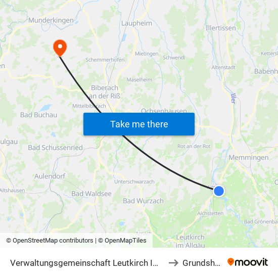 Verwaltungsgemeinschaft Leutkirch Im Allgäu to Grundsheim map