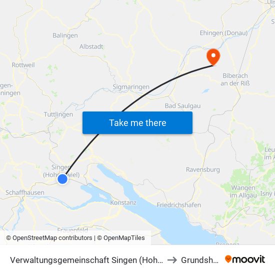 Verwaltungsgemeinschaft Singen (Hohentwiel) to Grundsheim map