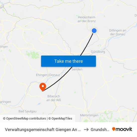 Verwaltungsgemeinschaft Giengen An Der Brenz to Grundsheim map