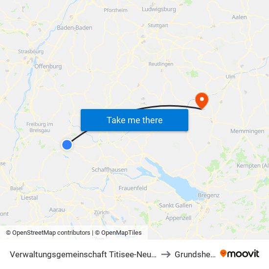 Verwaltungsgemeinschaft Titisee-Neustadt to Grundsheim map