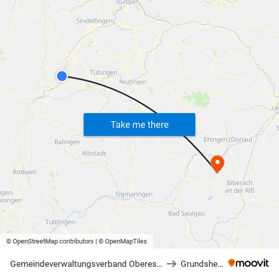 Gemeindeverwaltungsverband Oberes Gäu to Grundsheim map