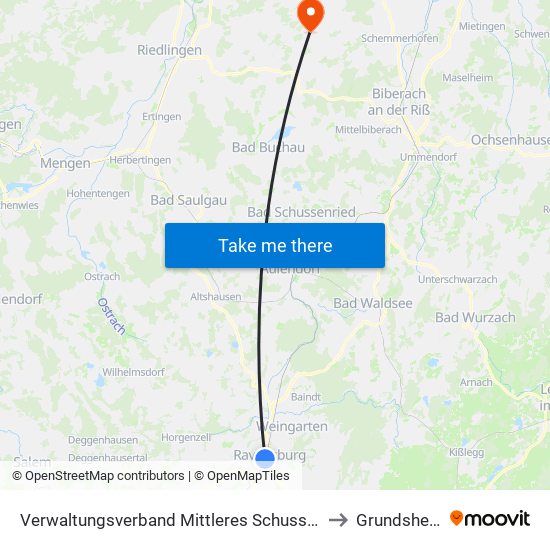 Verwaltungsverband Mittleres Schussental to Grundsheim map