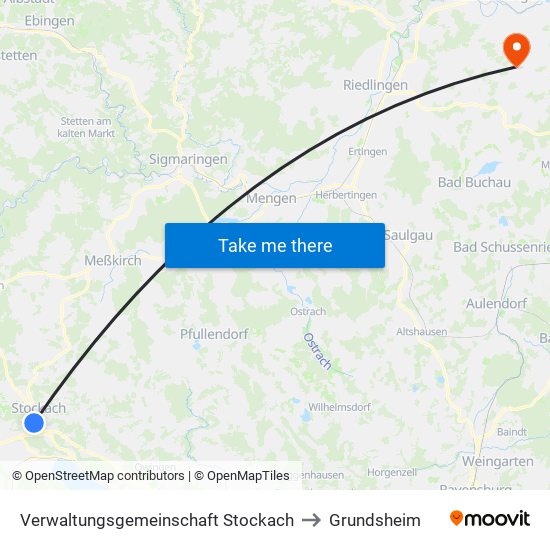 Verwaltungsgemeinschaft Stockach to Grundsheim map