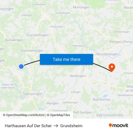 Harthausen Auf Der Scher to Grundsheim map