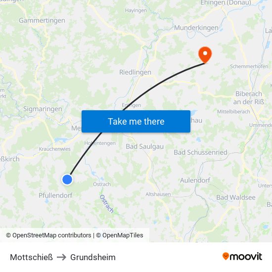 Mottschieß to Grundsheim map