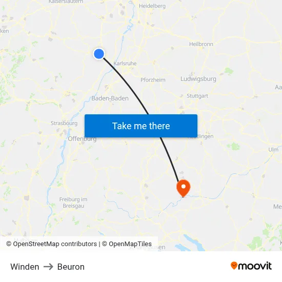 Winden to Beuron map