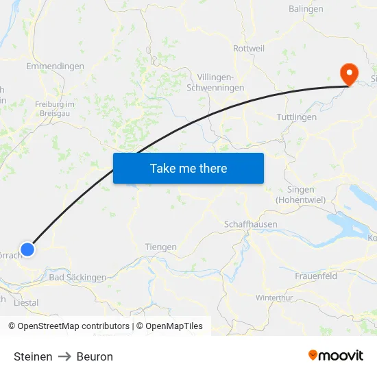 Steinen to Beuron map