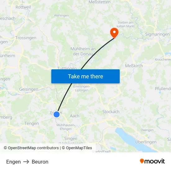 Engen to Beuron map