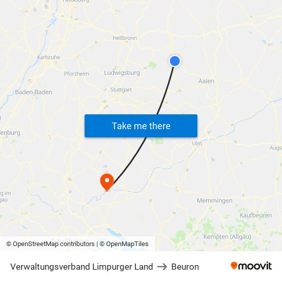 Verwaltungsverband Limpurger Land to Beuron map