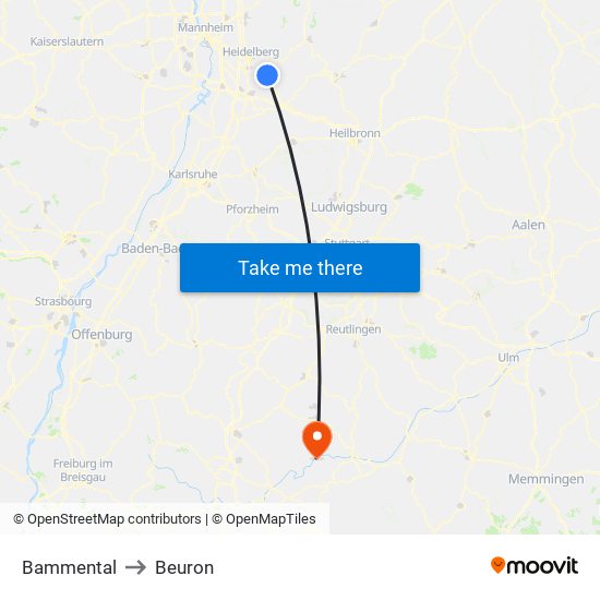 Bammental to Beuron map