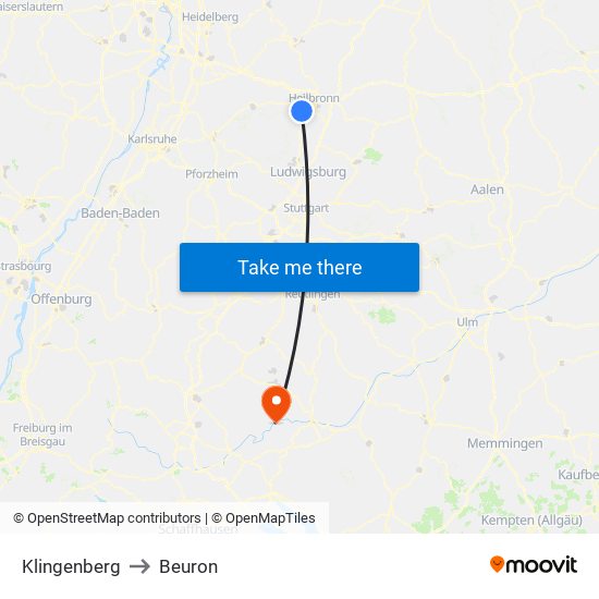 Klingenberg to Beuron map