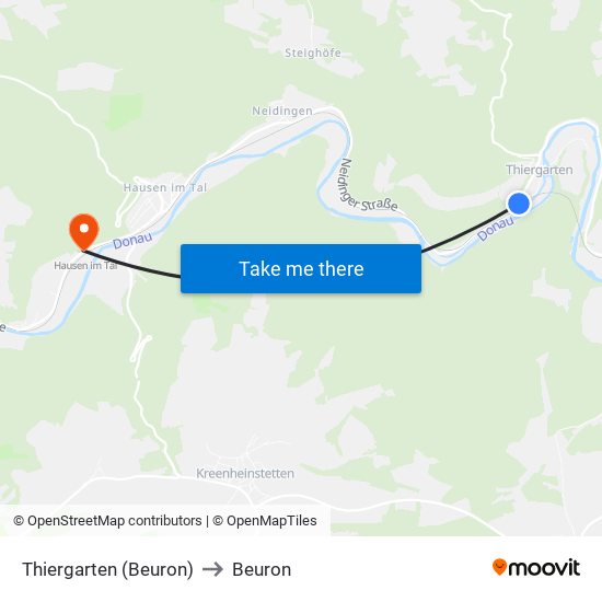 Thiergarten (Beuron) to Beuron map