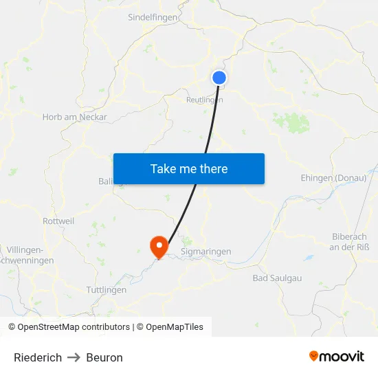 Riederich to Beuron map