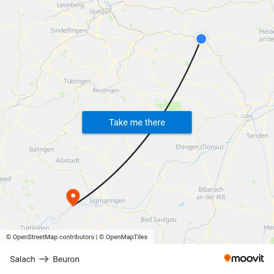 Salach to Beuron map