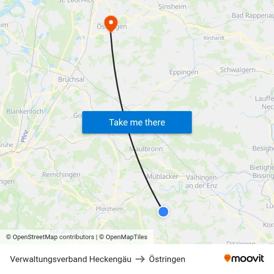 Verwaltungsverband Heckengäu to Östringen map