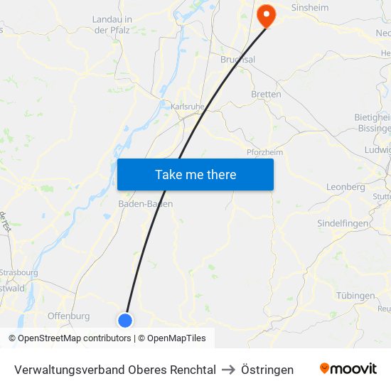 Verwaltungsverband Oberes Renchtal to Östringen map