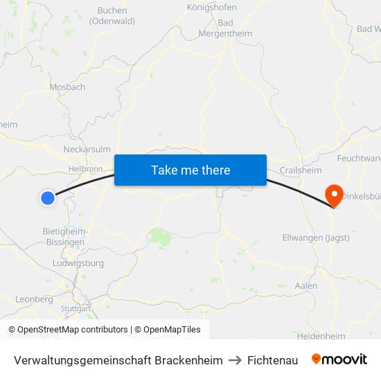 Verwaltungsgemeinschaft Brackenheim to Fichtenau map