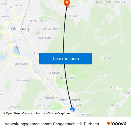 Verwaltungsgemeinschaft Gengenbach to Durbach map