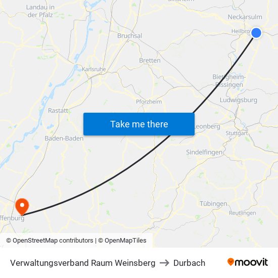 Verwaltungsverband Raum Weinsberg to Durbach map