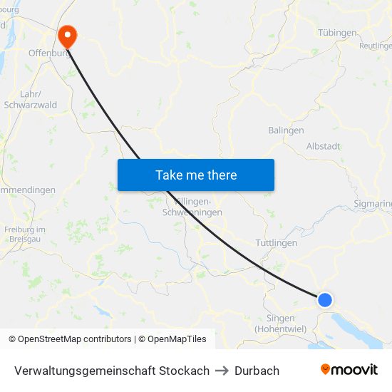 Verwaltungsgemeinschaft Stockach to Durbach map