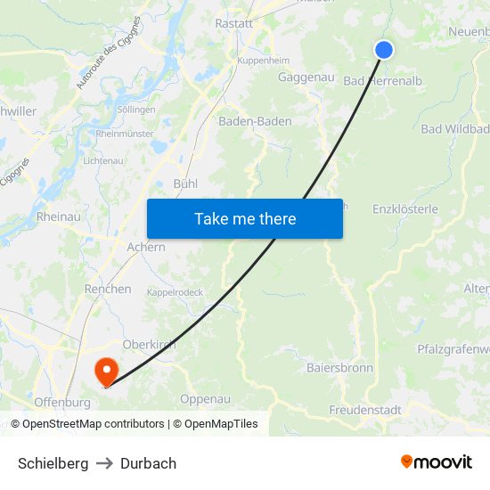 Schielberg to Durbach map