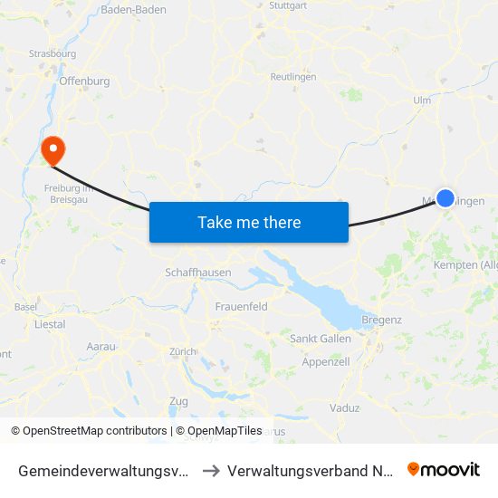 Gemeindeverwaltungsverband Rot-Tannheim to Verwaltungsverband Nördlicher Kaiserstuhl map