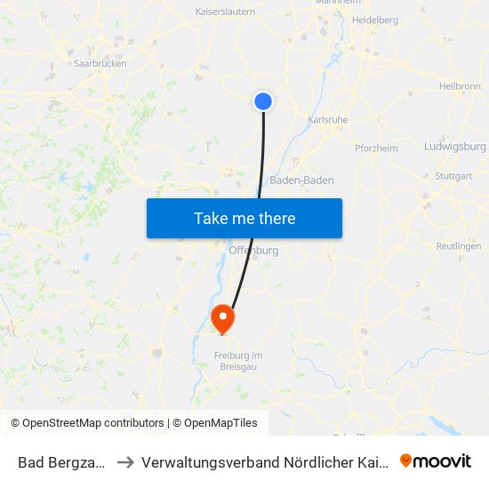 Bad Bergzabern to Verwaltungsverband Nördlicher Kaiserstuhl map