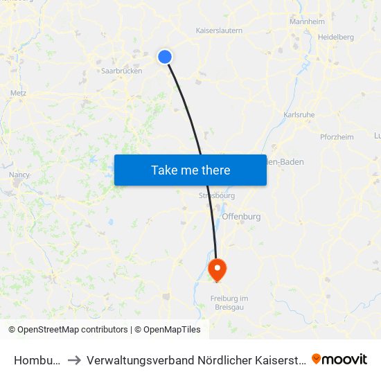 Homburg to Verwaltungsverband Nördlicher Kaiserstuhl map