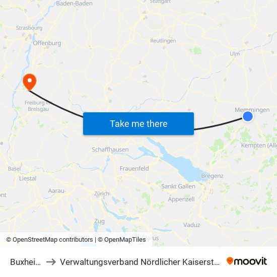 Buxheim to Verwaltungsverband Nördlicher Kaiserstuhl map