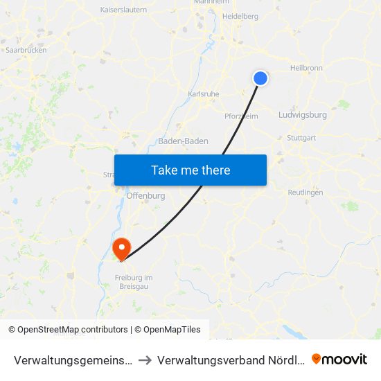 Verwaltungsgemeinschaft Sulzfeld to Verwaltungsverband Nördlicher Kaiserstuhl map