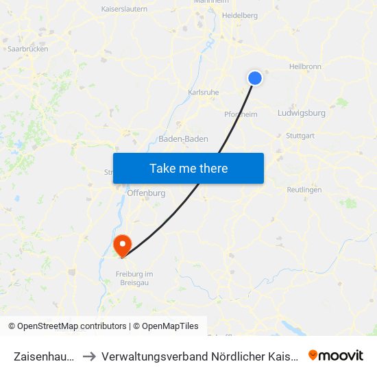 Zaisenhausen to Verwaltungsverband Nördlicher Kaiserstuhl map