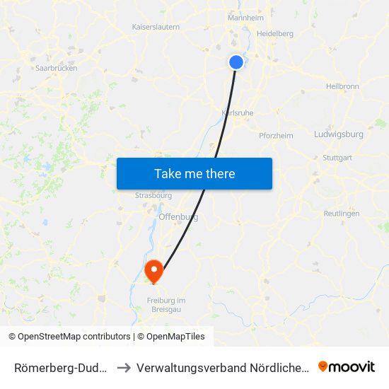 Römerberg-Dudenhofen to Verwaltungsverband Nördlicher Kaiserstuhl map